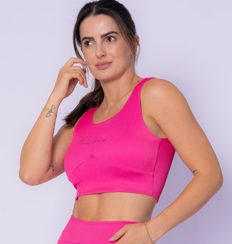 Cropped Canelado IN 215A Rosa